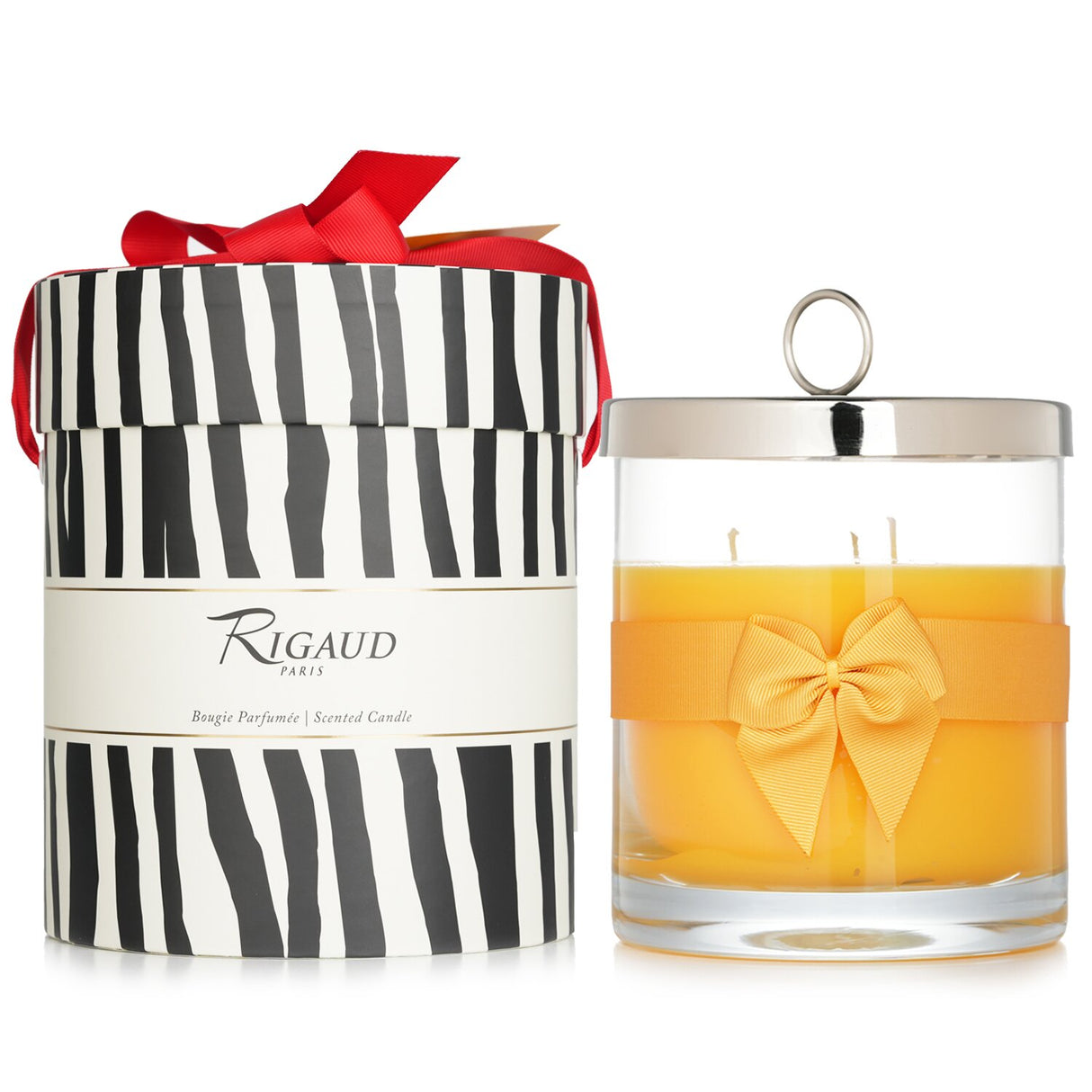 Luxurious Rigaud scented candle in glass, infused with mango and passion fruit, inspired by Van Gogh's Sunflowers.