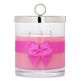 Rigaud # Rose Couture scented candle in elegant glass, rich rose fragrance with leather and amber, 150-hour burn time.