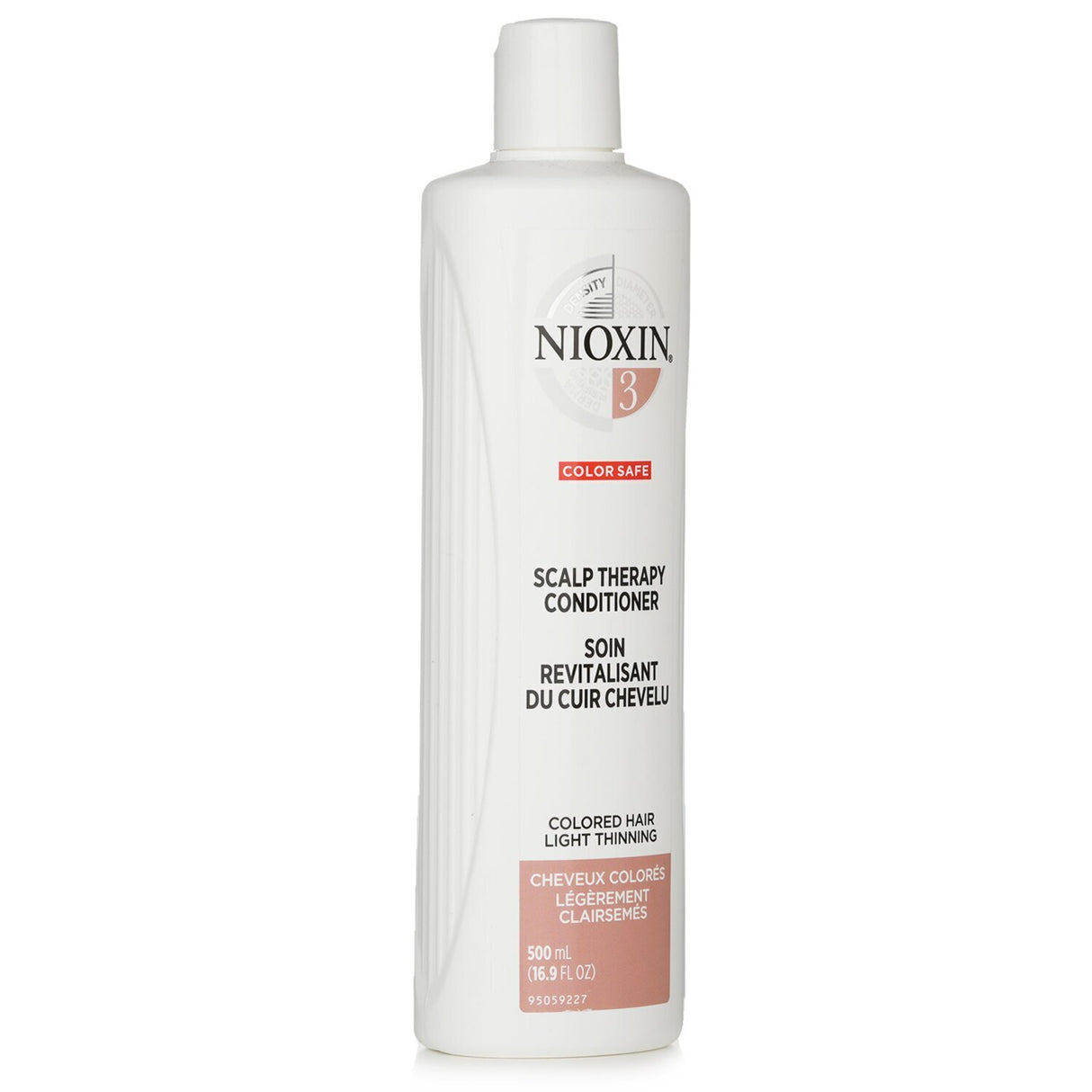 Revitalizing conditioner for colored hair with light thinning, enhancing color protection and promoting thicker, fuller locks.