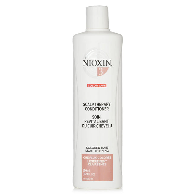 Nioxin Density System 3 Conditioner for colored hair, promoting volume and moisture with advanced Pro-Shield and BioAmp technology.