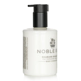 Noble Isle's Rhubarb Rhubarb Body Hydrator in 250ml, a luxury moisturizer with invigorating rhubarb scent and eco-friendly packaging.