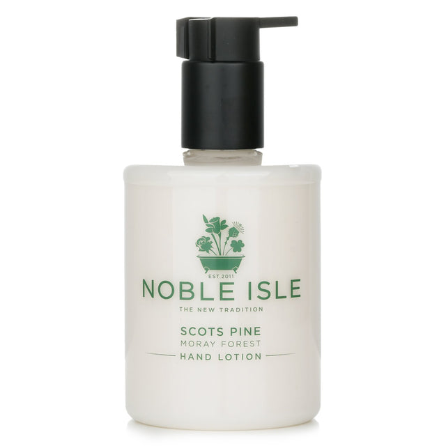 Luxurious Scots Pine Hand Lotion in a 250ml bottle, nourishing and hydrating skin with a delightful forest-inspired aroma.