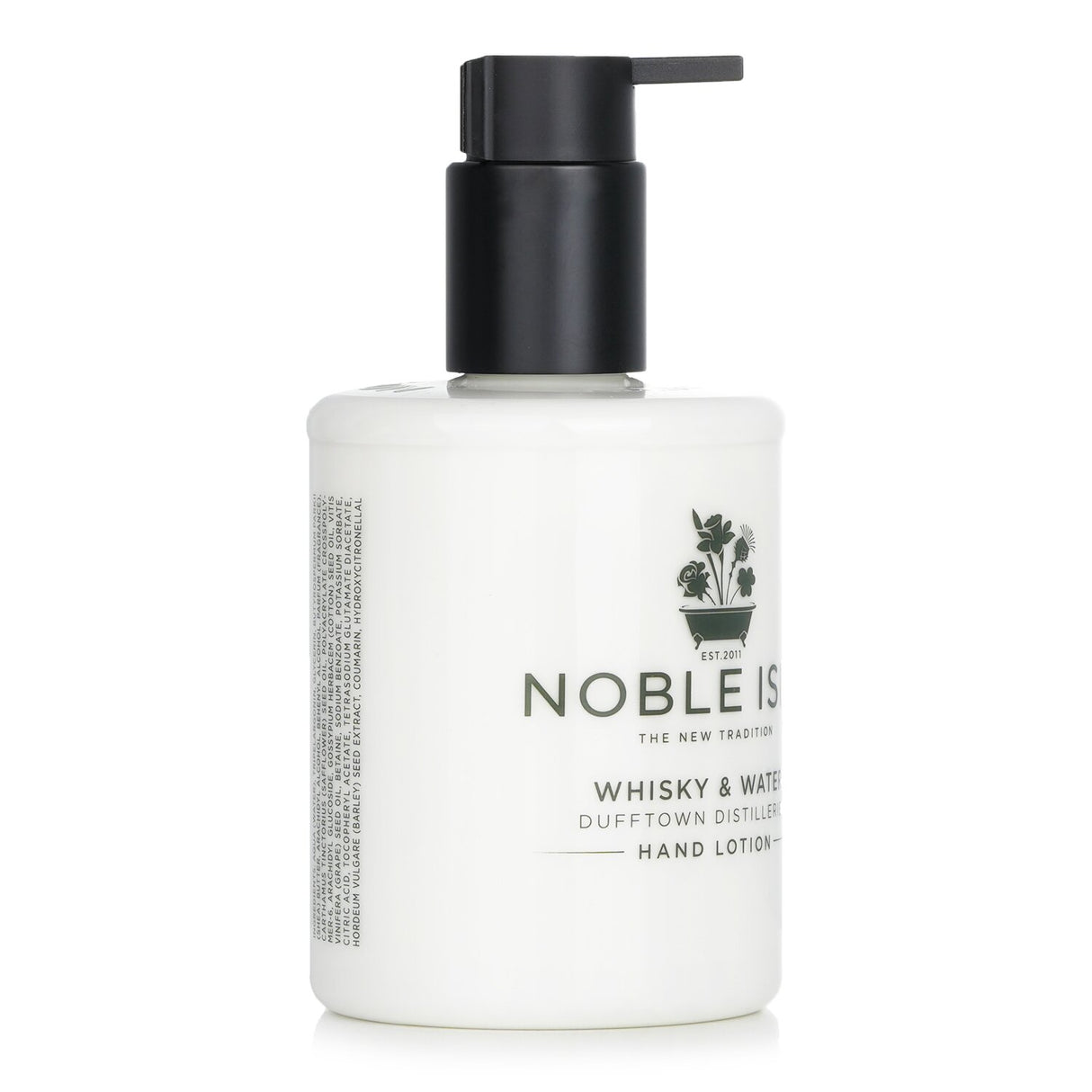 Luxurious Whisky & Water hand lotion with Malted Barley, evoking warmth, hydration, and a complex, alluring scent.