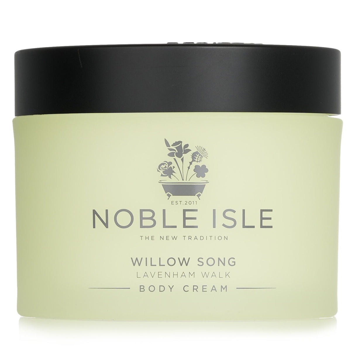 Noble Isle Willow Song Body Cream, a lightweight lotion with shea butter, soothing extracts, and a romantic fragrance, 250ml.