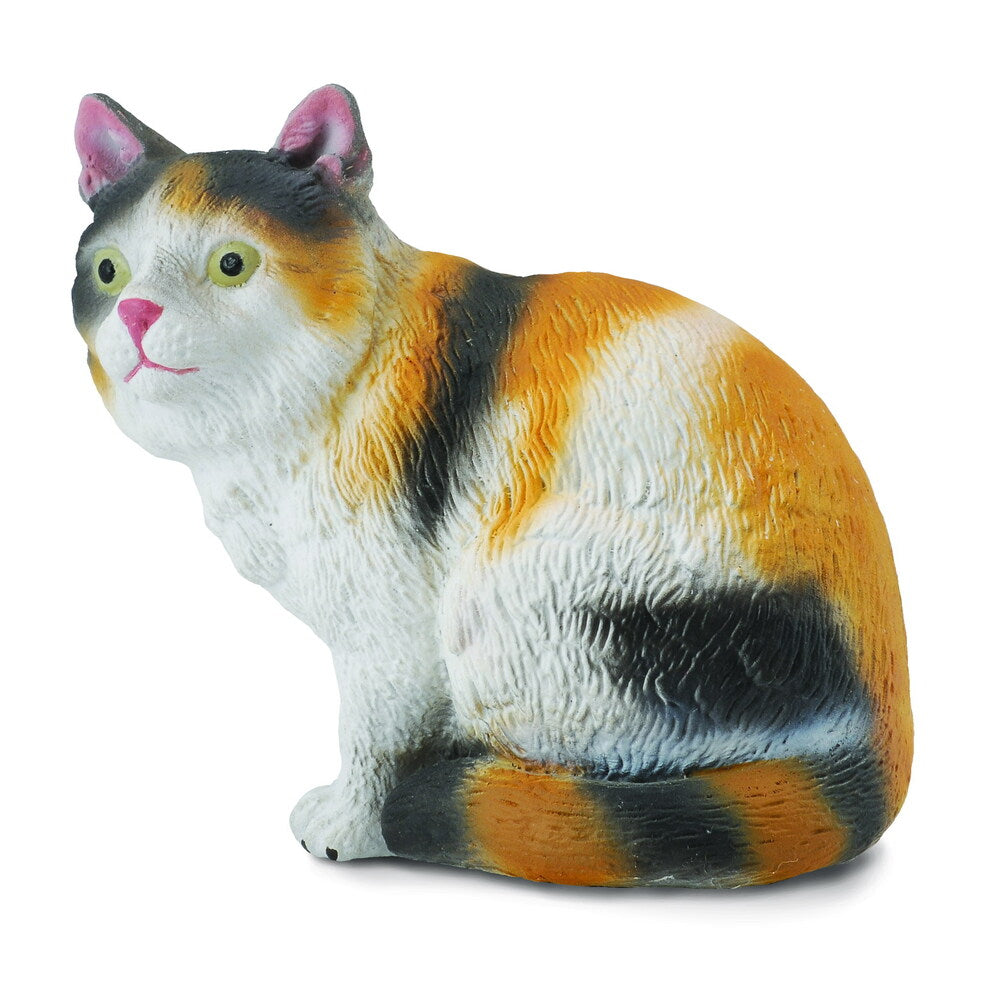 3-Colour House Cat Sitting Figurine CollectA S