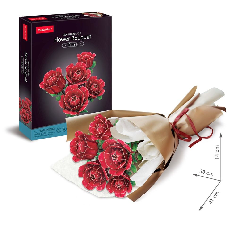 Flower Bouquet Rose 3D Puzzle CubicFun 33865