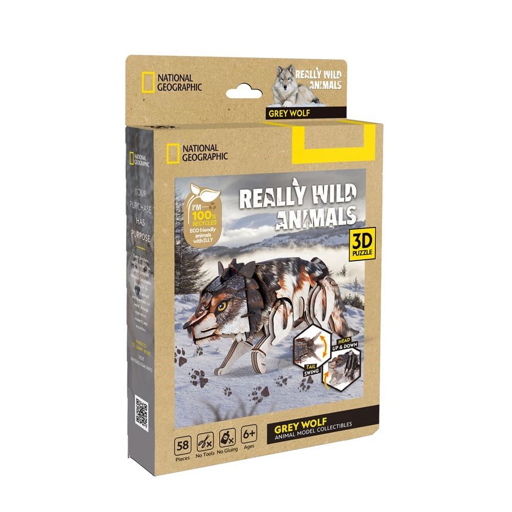 Really Wild Animals Grey Wolf 3D Puzzle CubicFun