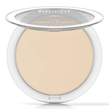 Lavera Satin Compact Powder 02 Medium, vegan formula for flawless, radiant skin with buildable coverage, suitable for all types.