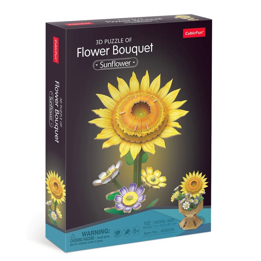 Flower Bouquet Sunflower 3D Puzzle CubicFun 33303