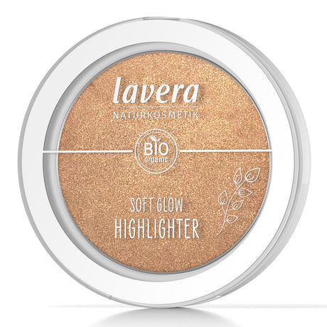 Lavera Soft Glow Highlighter #01 Sunrise Glow in 5.5g offers a radiant, buildable shimmer with organic ingredients.