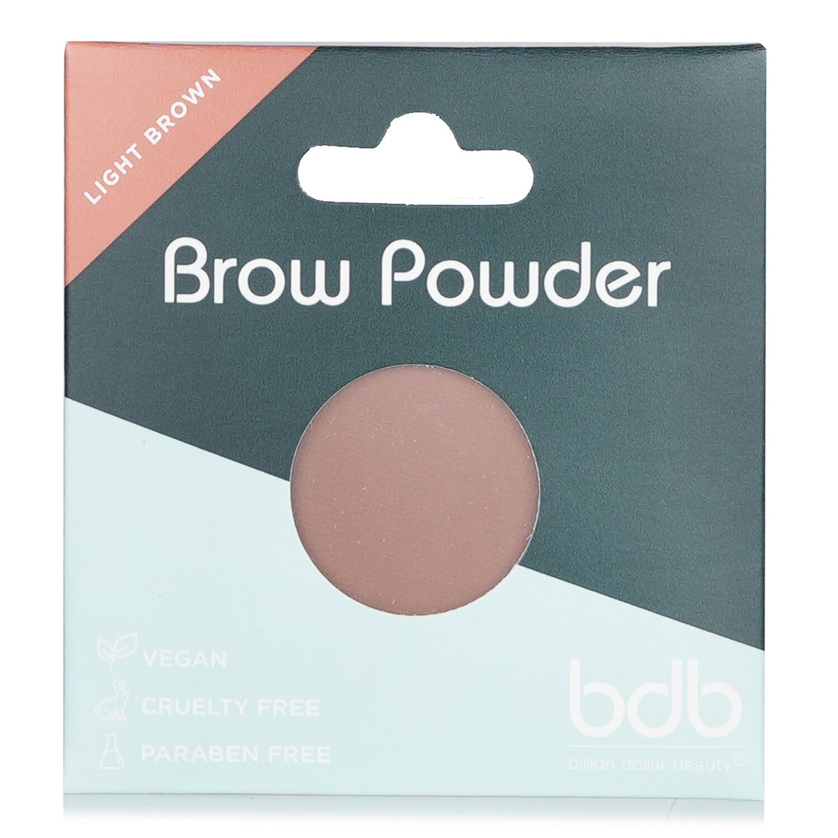 Billion Dollar Brows Light Brown Brow Powder in original packaging for natural, defined eyebrows, ideal for warm blondes and redheads.