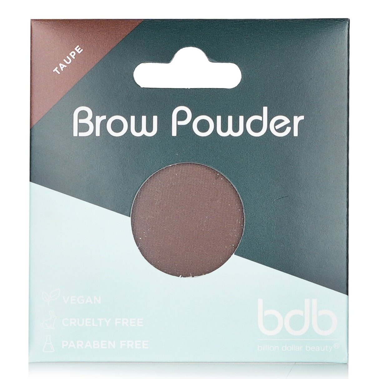 Billion Dollar Brows Taupe Brow Powder in 1.4g compact, perfect for natural, effortless eyebrow enhancement for brunettes.