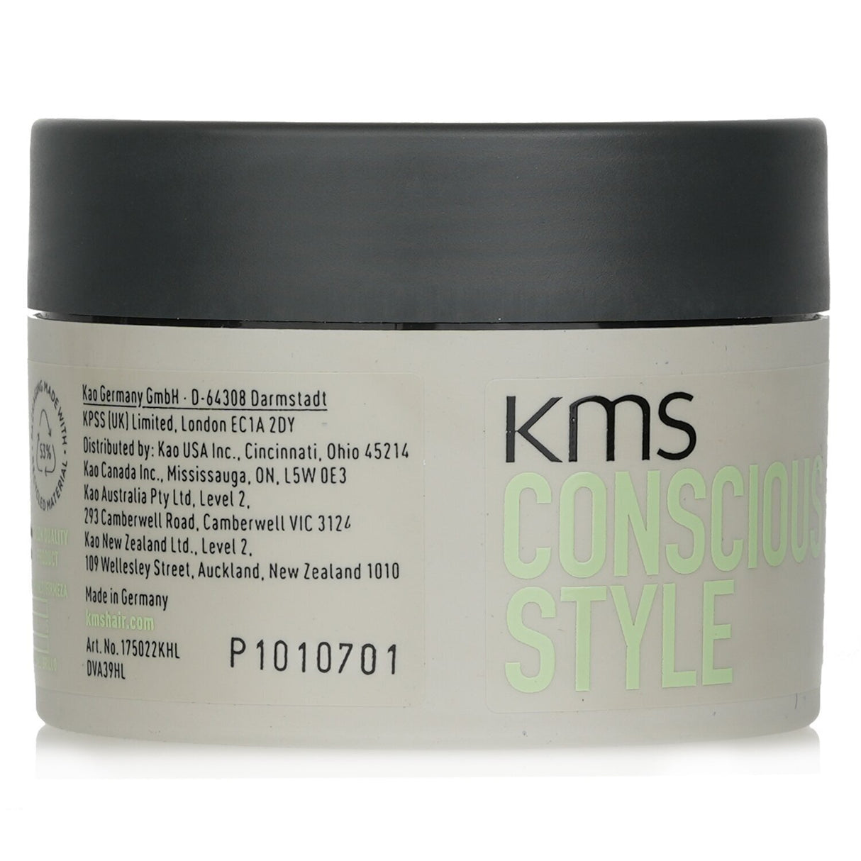 KMS California Conscious Style Styling Putty in a 75ml jar, providing control, definition, and natural hold with eco-friendly ingredients.