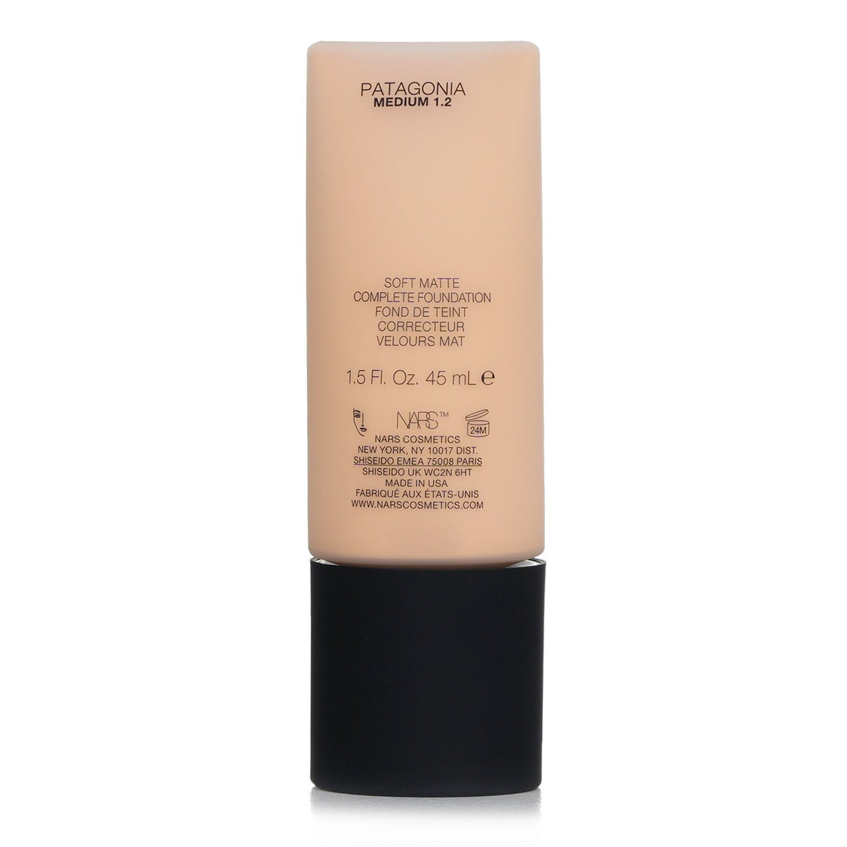 NARS Soft Matte Complete Foundation #1.2 Patagonia offers full coverage, oil-free, long-lasting, and skin-friendly matte finish.