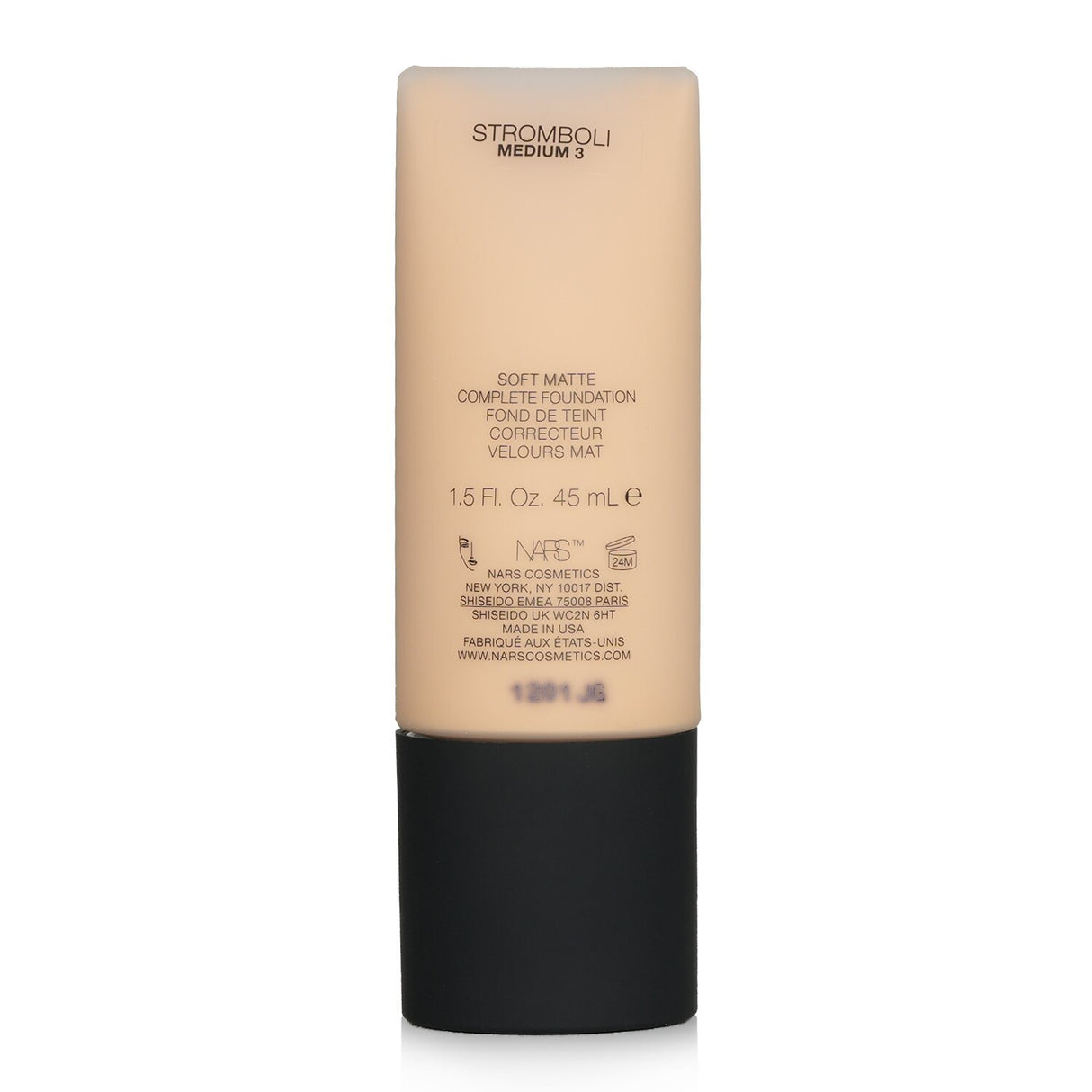 NARS Soft Matte Complete Foundation in Stromboli, 45ml, offers full coverage with a natural matte finish and long-lasting, breathable wear.