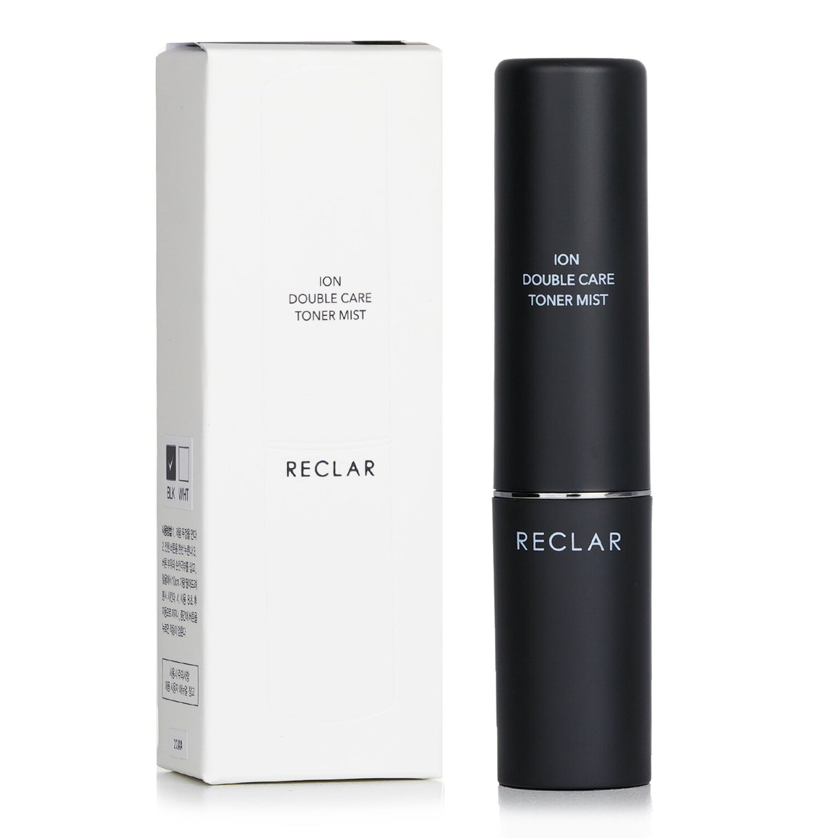 Sleek black toner mist sprayer enhances skincare with fine mist, ionisation technology, and UV sterilization for hydration on-the-go.