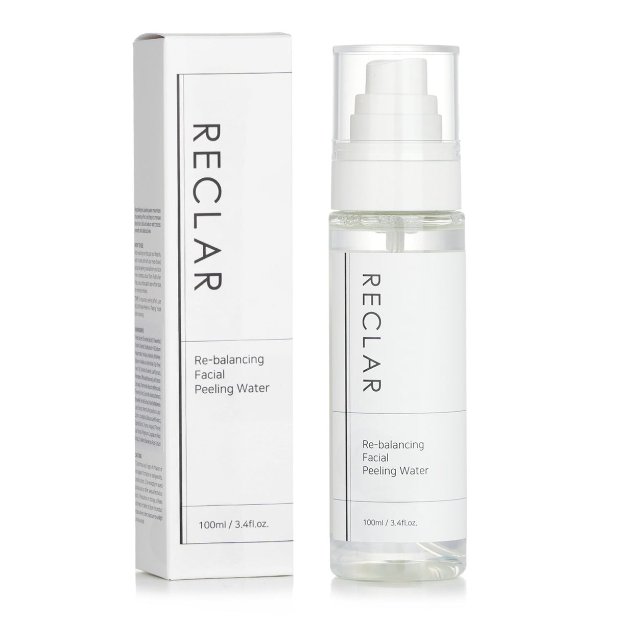 Reclar Re Balancing Facial Peeling Water in a 100ml mist, revitalizes skin with nourishing ingredients for a smoother, hydrated complexion.