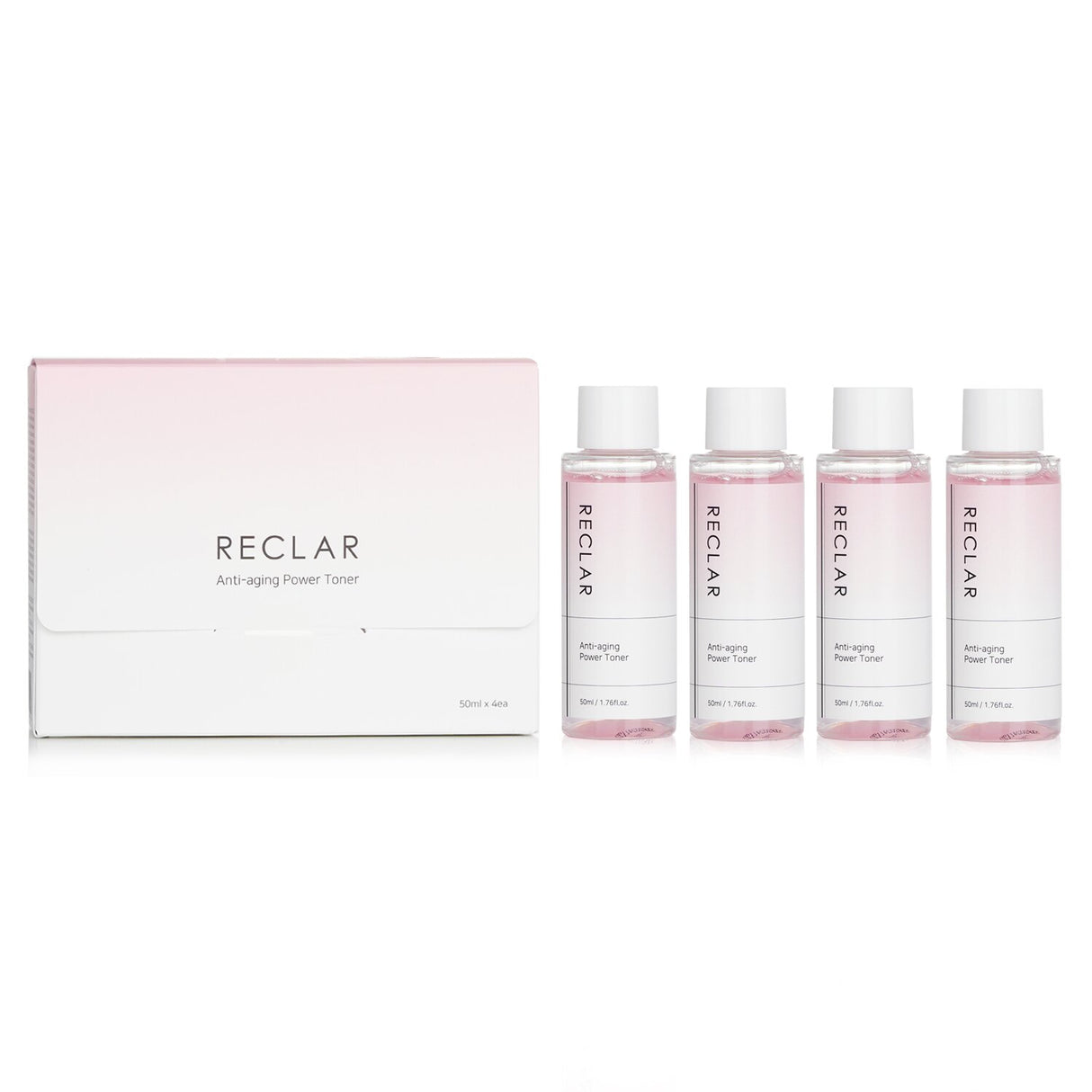 Reclar Anti Aging Power Toner - 4x 50ml: Hydrating facial toner with natural ingredients for youthful, radiant skin.