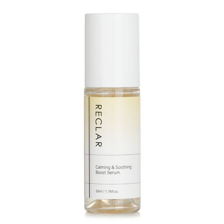 Reclar Calming & Soothing Boost Serum in a sleek 50ml bottle, designed for dry and sensitive skin hydration and relief.