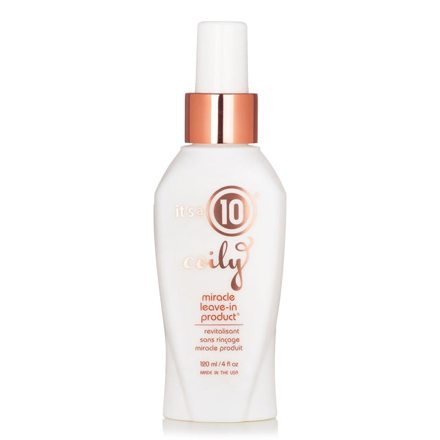 Lightweight leave-in treatment for coily hair, enhancing curls, reducing frizz, and adding moisture without greasiness.