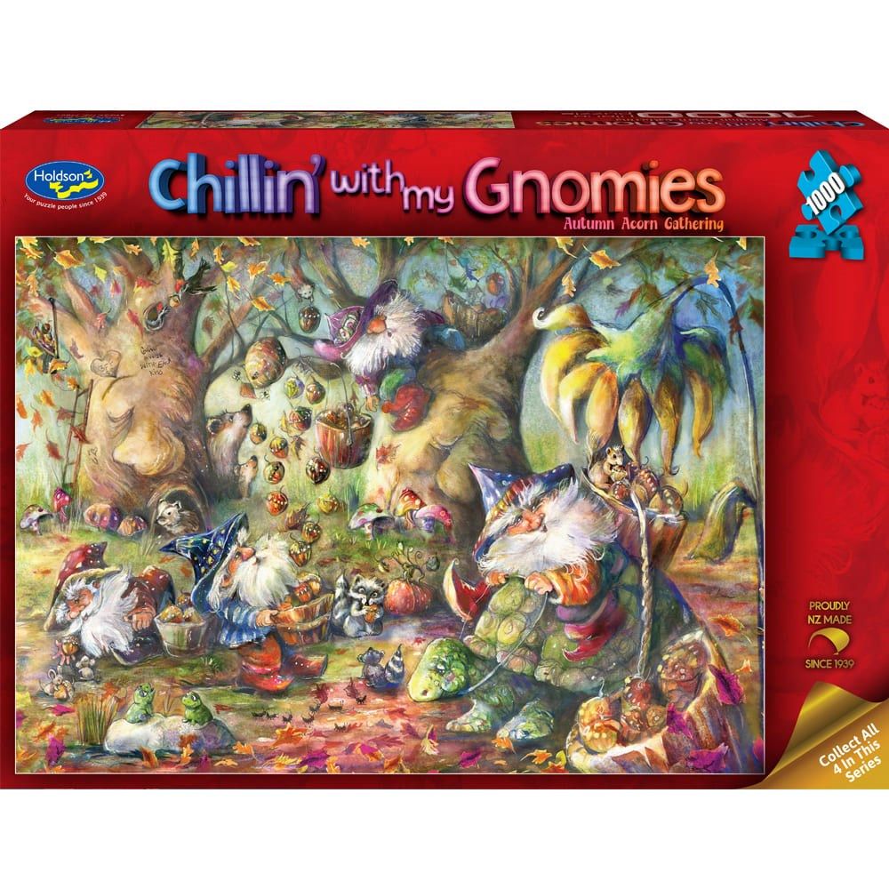 Chillin' with My Gnomies Autumn Acorn Gathering Holdson 1000pc Jigsaw Puzzle