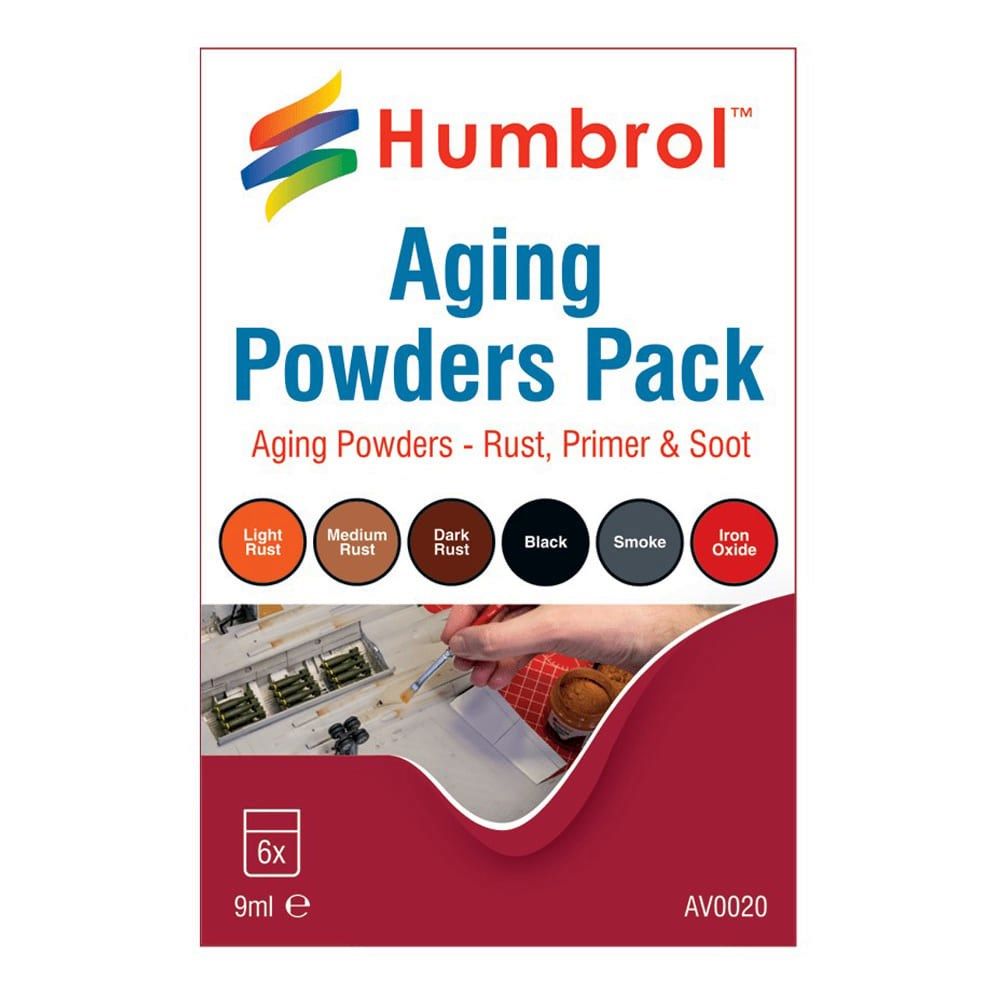 Humbrol - Aging Powders Pack 6 x 9ml - Model Primer