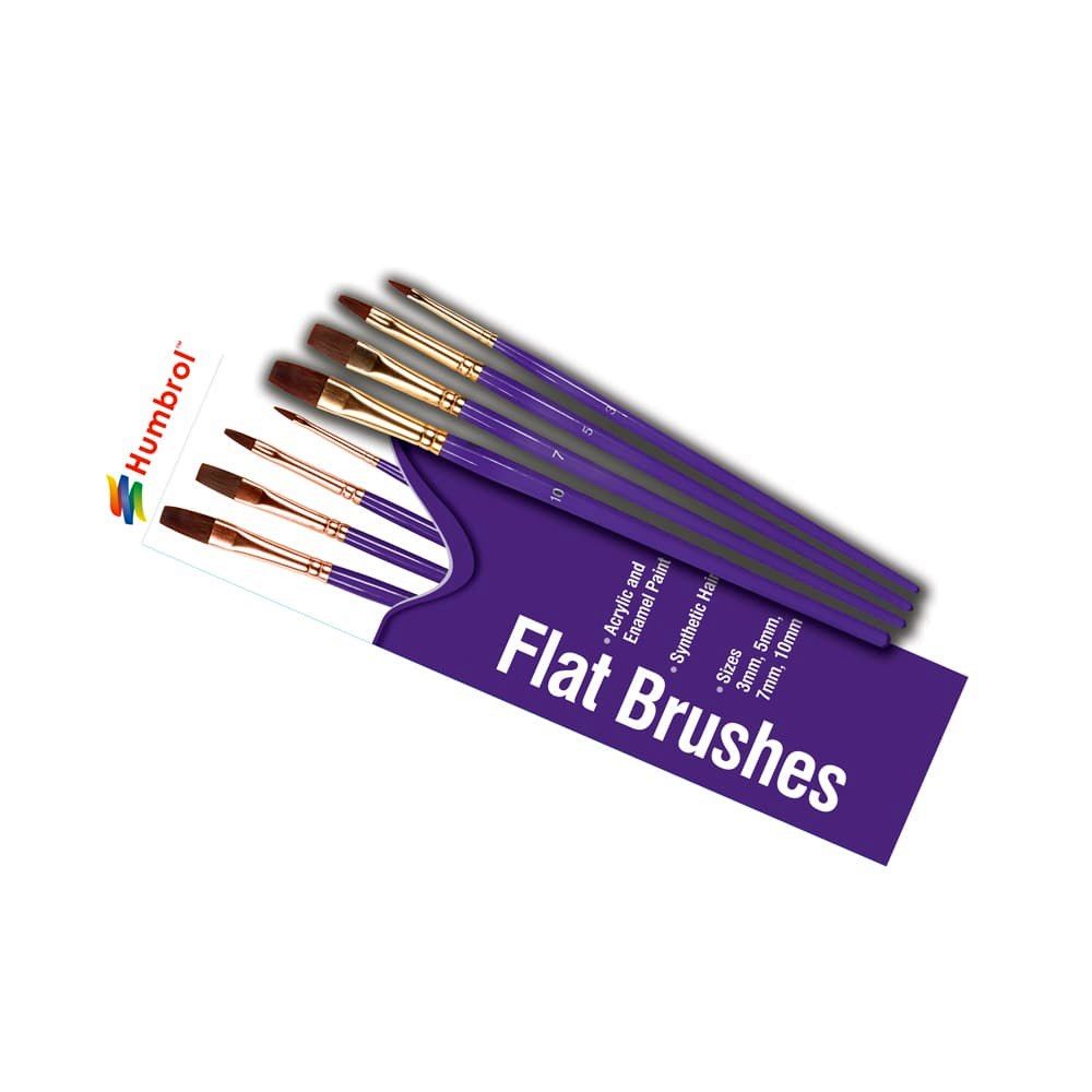 Humbrol Flat Brush Pack 3.5.7.10