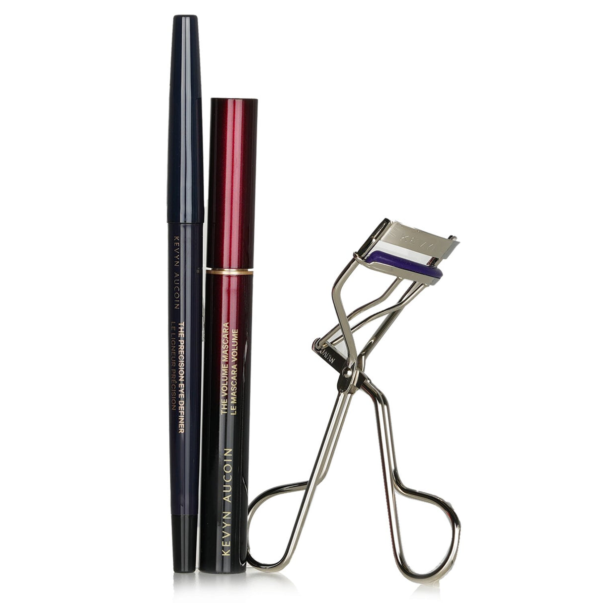 Kevyn Aucoin Eye Defining Trio featuring an eyelash curler, mascara, and eyeliner for beautifully defined eyes.