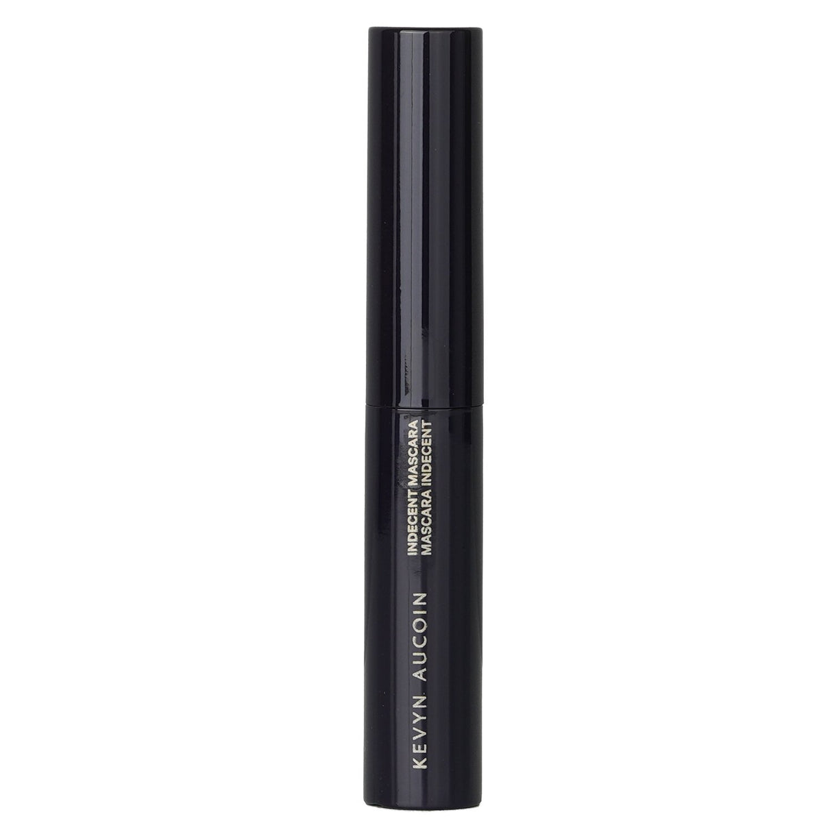 Mini travel-sized Kevyn Aucoin Indecent Mascara in #Black, offering volume and definition with a nourishing formula and unique brush.