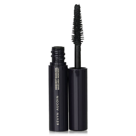 Mini black mascara by Kevyn Aucoin for defined, voluminous lashes; enriched with nourishing extracts for care and all-day wear.