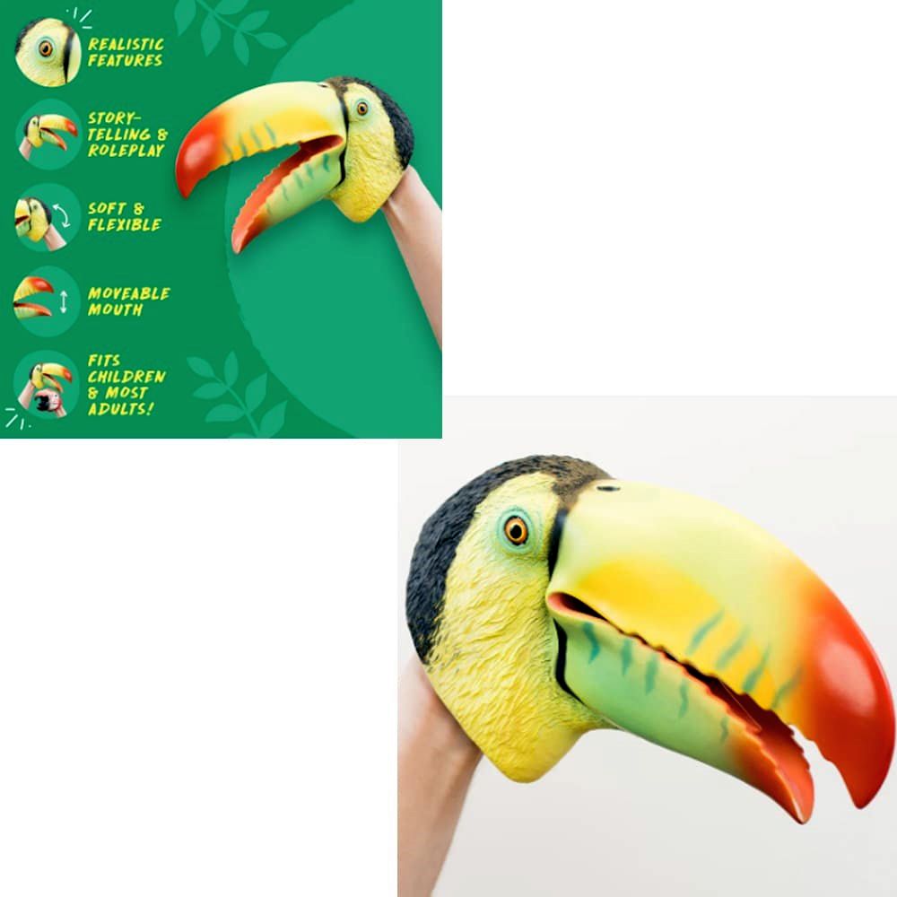 Kid Antics - Wild Thingz Hand Puppet - Green Toucan