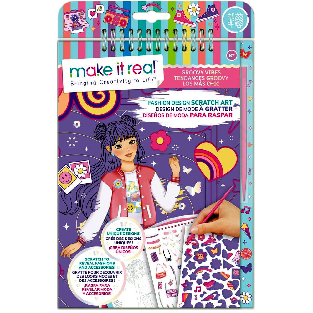 Make It Real Design Scratch Art Groovy Vibes - Craft Kit