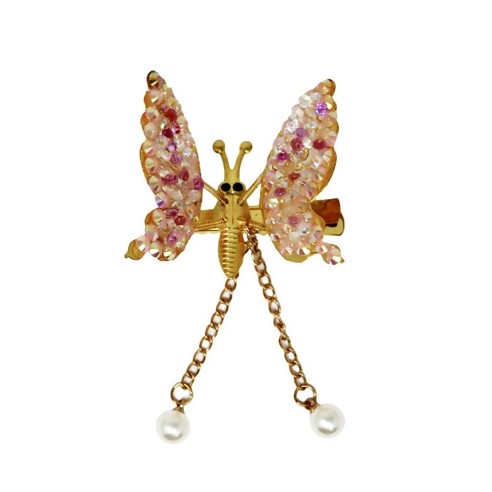 Pink Poppy Embellished Flutter Fly Hair Clip - Toy Vehicle