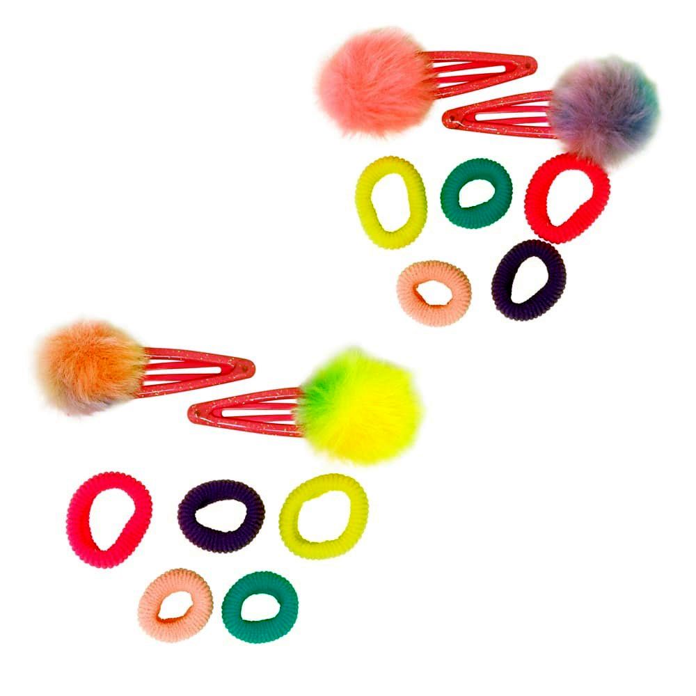 Pink Poppy Pom Pom Hair Clips & Elastics - Toy Vehicle