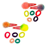 Pink Poppy Pom Pom Hair Clips & Elastics - Toy Vehicle