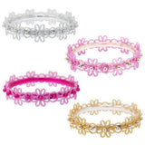 Pink Poppy Glitter Flower Bangle V2