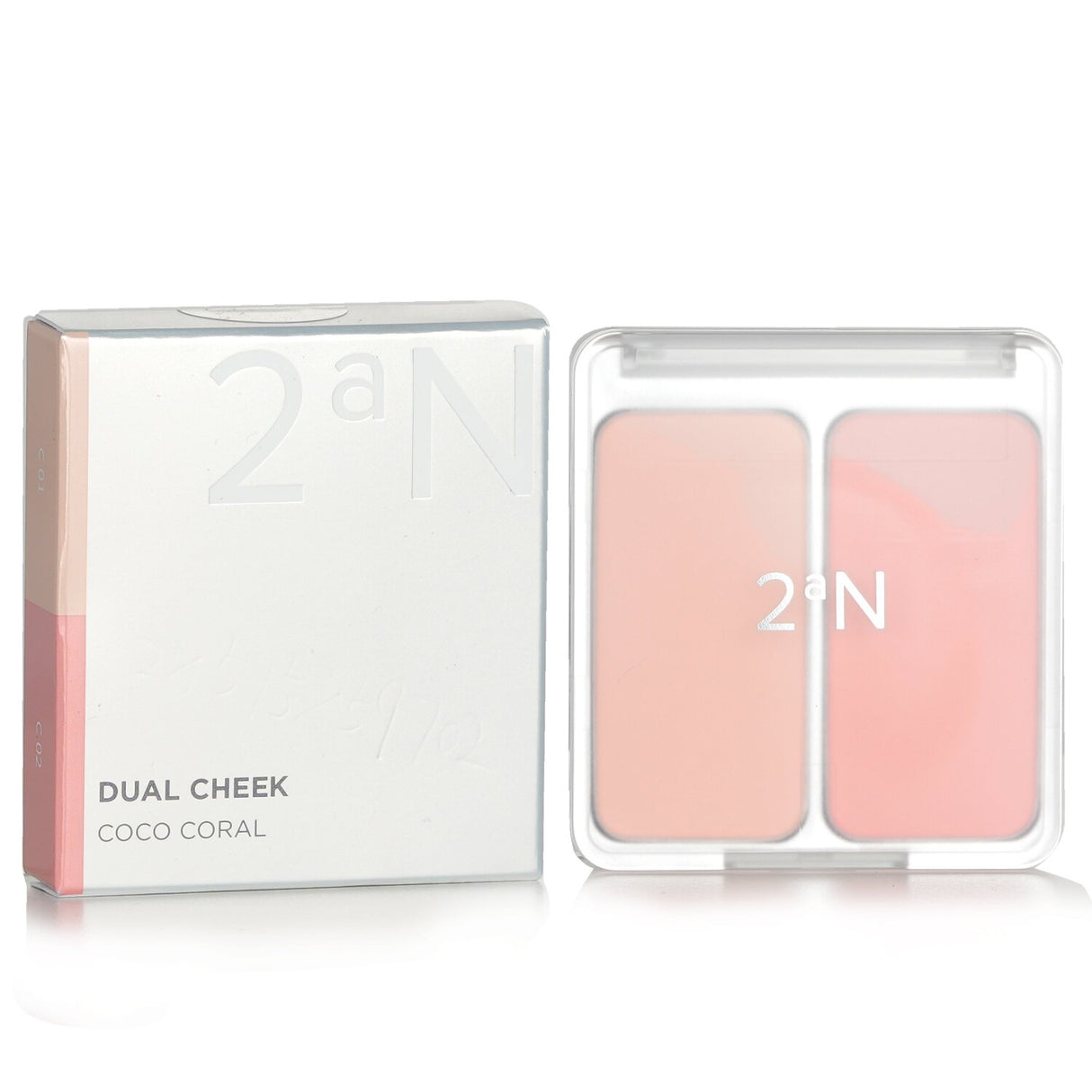 Blush duo in shades Coco Coral, featuring a creamy finish and easy blendability for a radiant complexion.