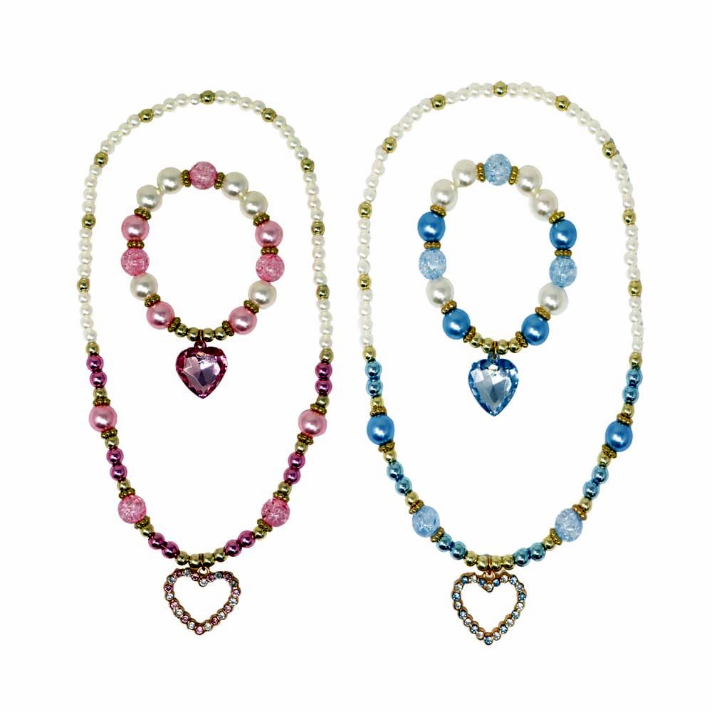 Pink Poppy Dance Pearl Heart Necklace & Bracelet Set - Toy Vehicle