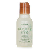 Travel-sized Aveda Rosemary Mint Purifying Shampoo (50ml) for cleansing, shine, and invigorating minty fragrance.