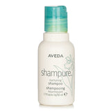 Aveda Shampure Nurturing Shampoo travel size, 50ml, packed with 95% natural ingredients for gentle cleansing and hydration.