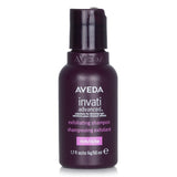 Travel-sized Aveda Invati Advanced Exfoliating Shampoo (50ml) for fine hair, purifying scalp with Ayurvedic herbs and salicylic acid.