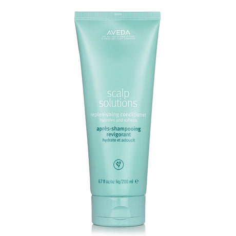 Aveda Scalp Solutions Replenishing Conditioner: 200ml lightweight formula with Babassu and Moringa oils, ideal for soothing and nourishing scalp.