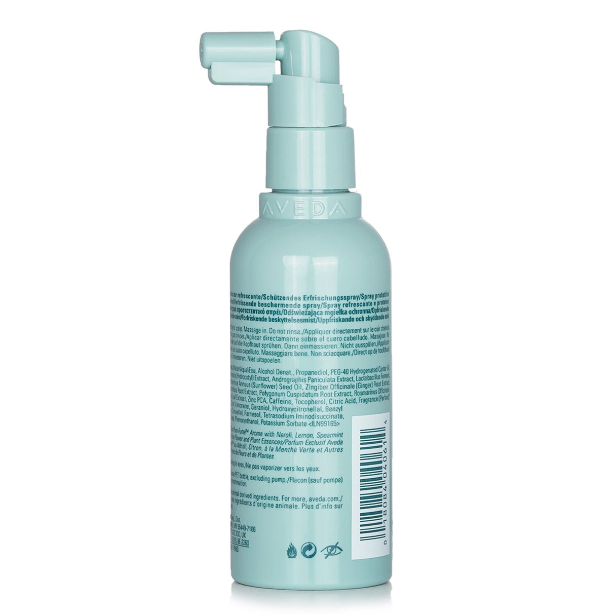 Refreshing protective mist with adaptogenic botanicals for scalp odor control and sebum reduction, safe for all hair types.