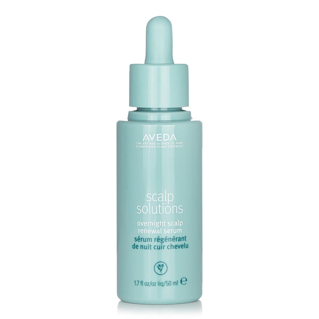 Aveda Scalp Solutions Overnight Serum: a vegan, 98% natural treatment for scalp hydration and anti-aging, suitable for all hair types.