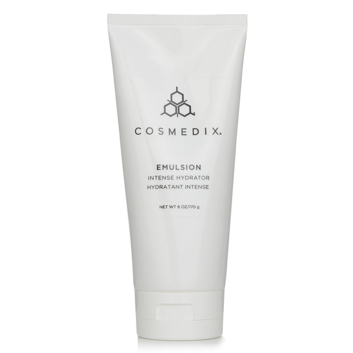CosMedix Emulsion Intense Hydrator, a 170g facial emulsion with jojoba oil and shea butter for deep hydration and skin revitalization.