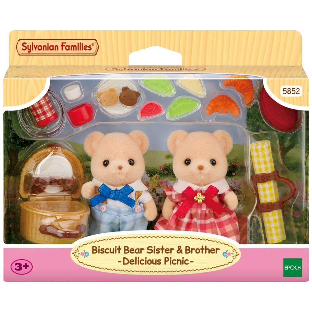 Sylvanian Families Biscuit Bear Sister & Brother Delicious Picnic