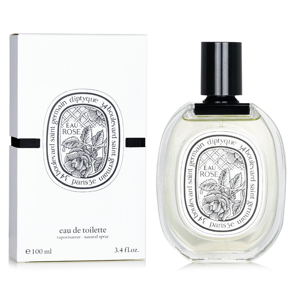 Diptyque Eau Rose Eau De Toilette Spray 100ml, a floral fruity scent with notes of rose, bergamot, and musk, perfect for spring.