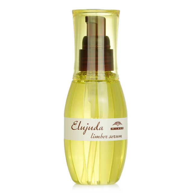 Luxurious Milbon Elujuda Limber Serum in a 120ml bottle, nourishing hair with baobab oil for smooth, manageable locks.