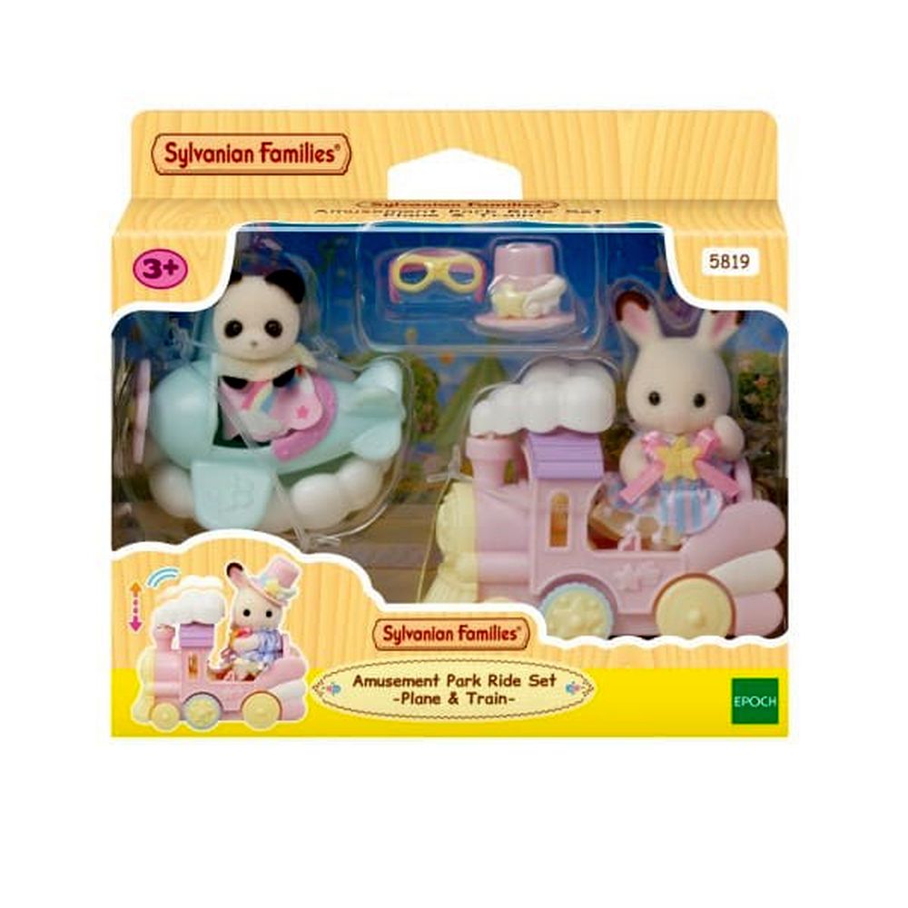 Sylvanian Families Amusement Park Ride Set (Plane & Train)