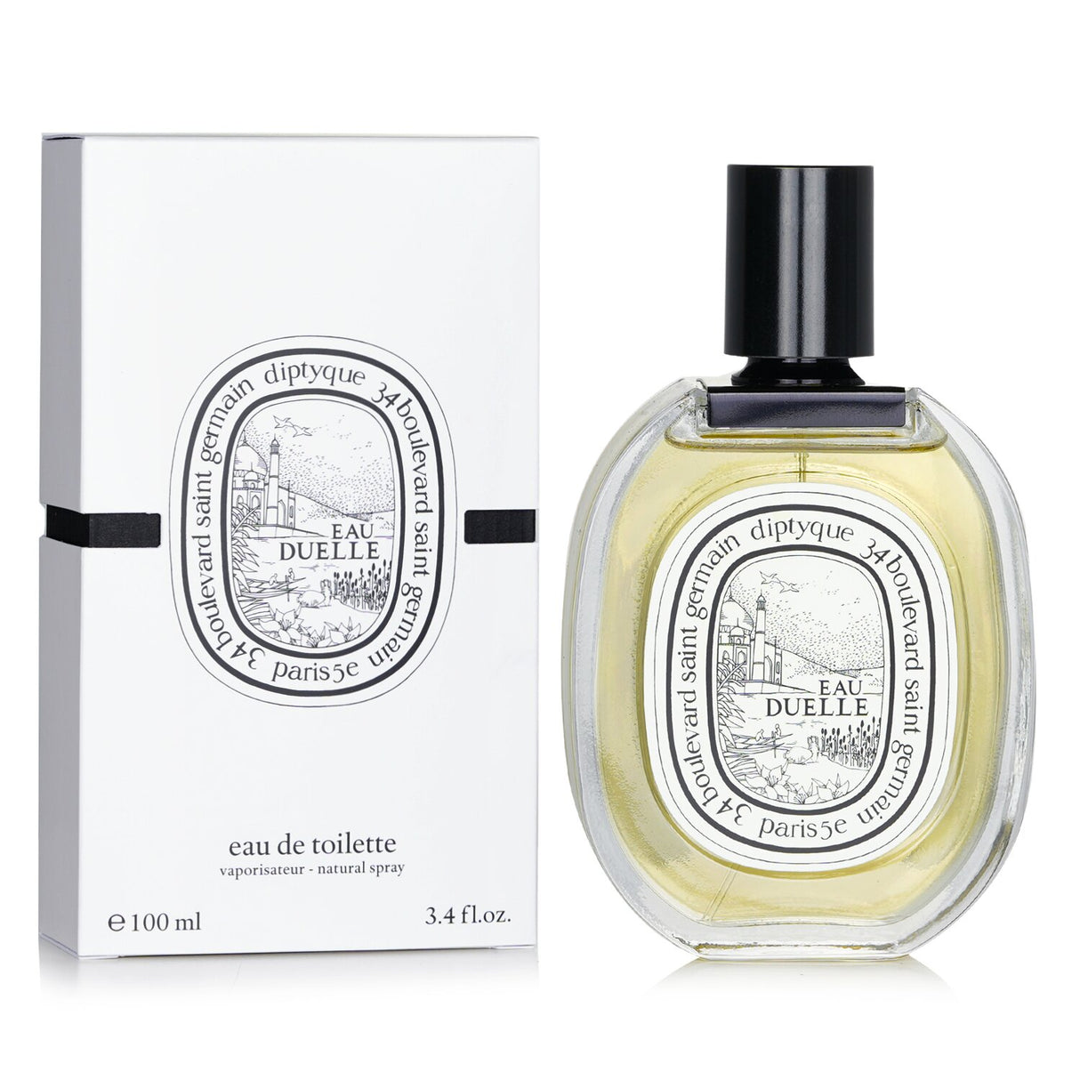 Elegant Diptyque Eau Duelle Eau De Toilette spray, 100ml, features warm, spicy notes; ideal for any occasion.